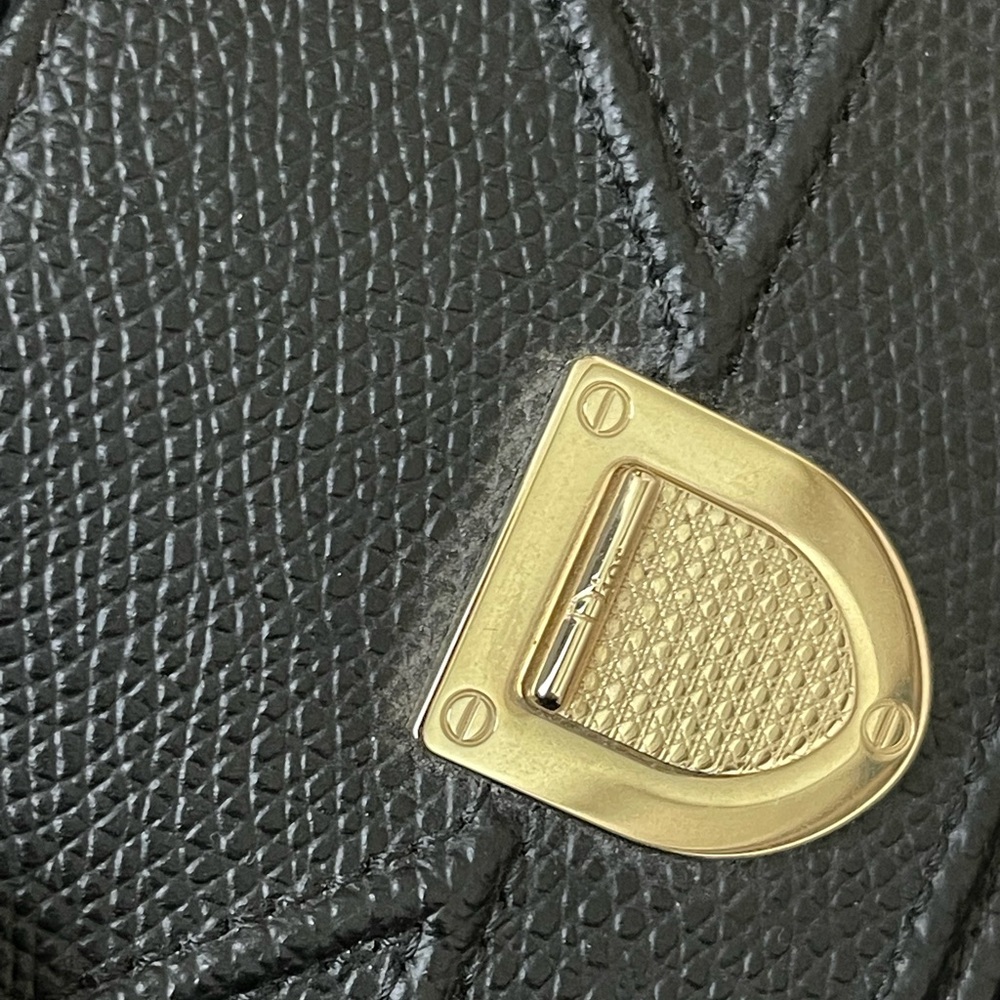 DIORAMA CHRISTIAN DIOR Medium Card HOLDER Slim Wallet Unisex Black Leather New - Picture 6 of 10